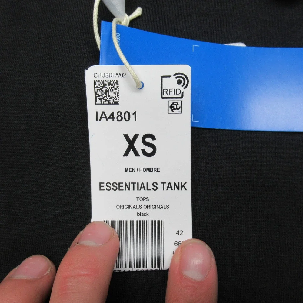Adidas Shirt Men XS Black Crew Neck Sleeveless Essentials‎ Tank Top Athletic NEW